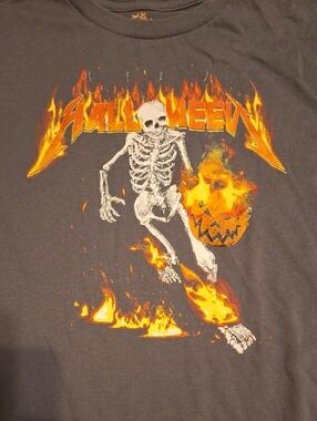 Skeleton Flame Graphic Tee - Black